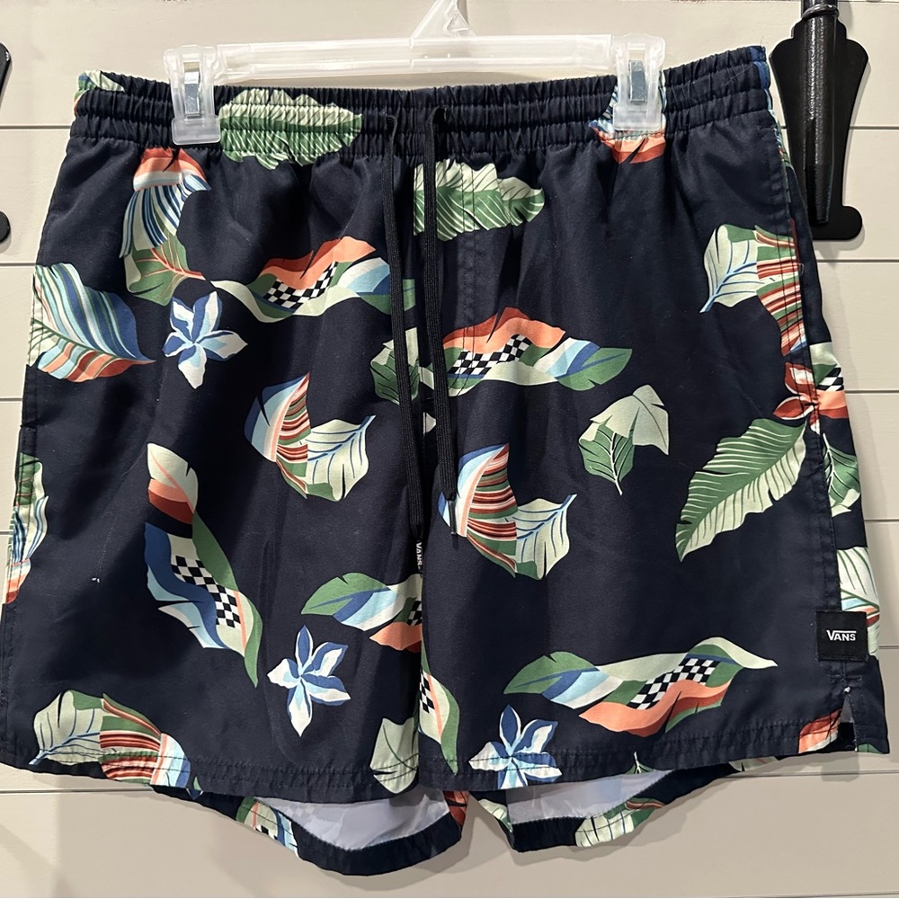 Vans Black Floral Swim Shorts Size Large